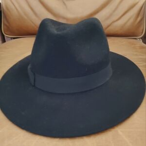 2 Italian wool fedoras, brown & black